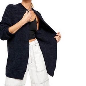 Free People High Hopes Chunky Cardigan -Navy/Black